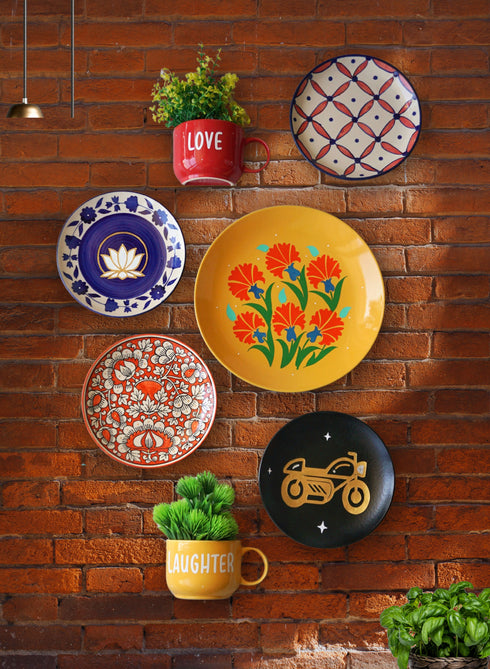 Tropical Blast Wall Plate Painting | Home Decor Plates | Hand Painted Gift